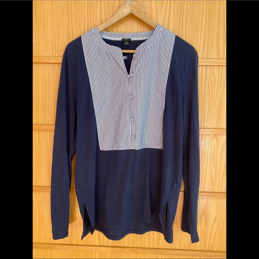 J.Crew jersey blue sailor style top, medium.